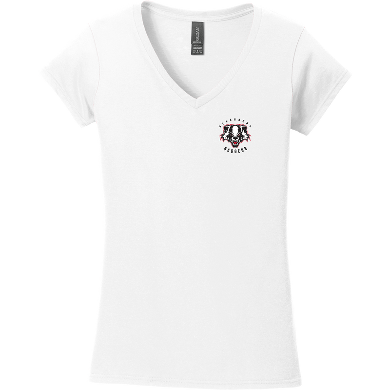 Scary Badgers Softstyle Ladies Fit V-Neck T-Shirt