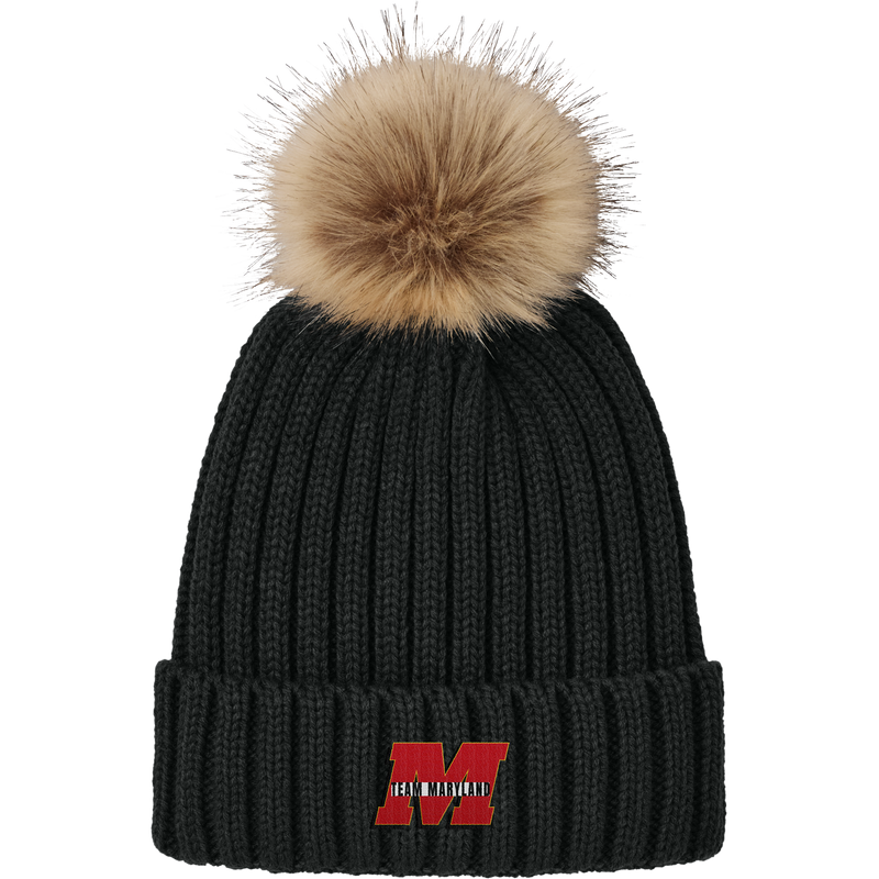 Team Maryland Faux Fur Pom Beanie