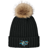 Boca Barracudas Faux Fur Pom Beanie