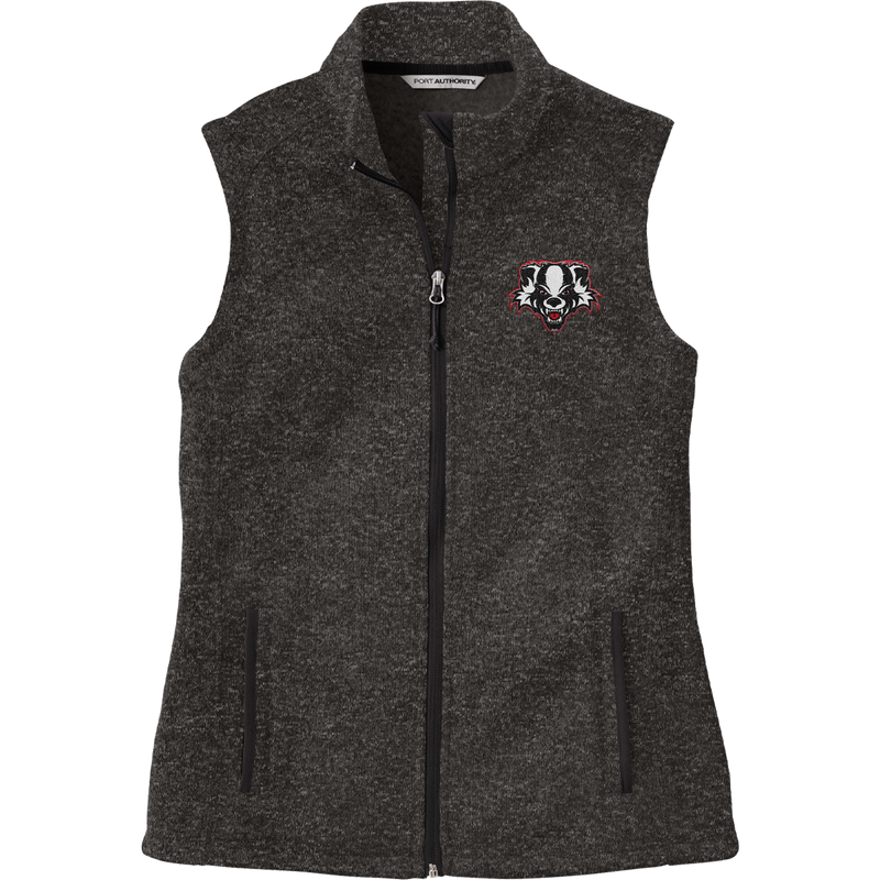 Scary Badgers Ladies Sweater Fleece Vest