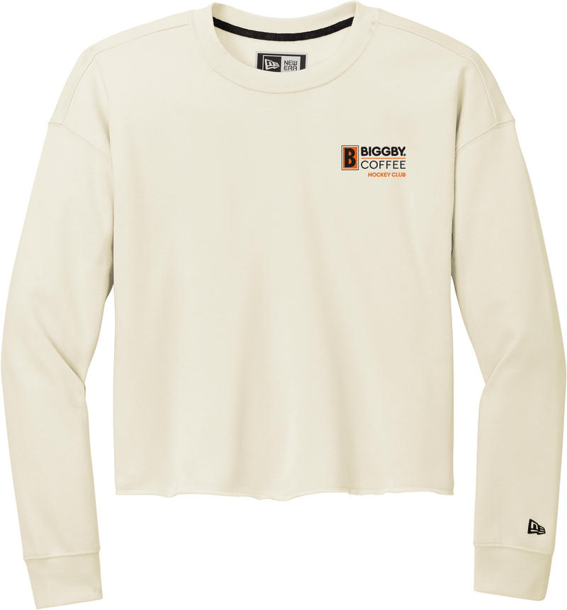 Biggby Coffee Hockey Club New Era Ladies Tri-Blend Fleece Crop Crew