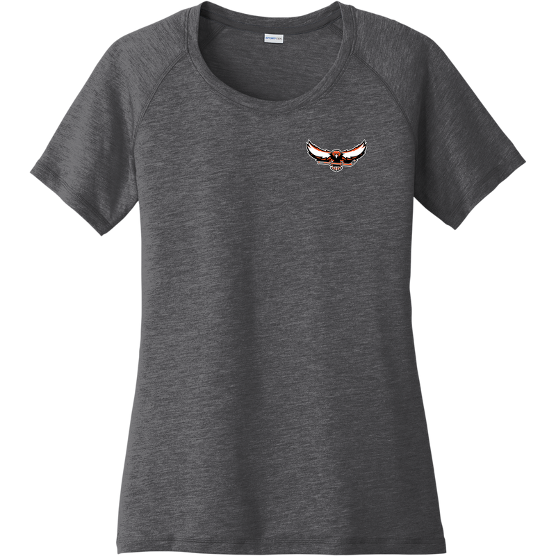 Orange County West Ladies PosiCharge Tri-Blend Wicking Scoop Neck Raglan Tee