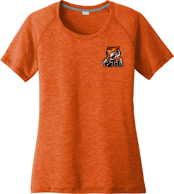 Princeton Tiger Lilies Ladies PosiCharge Tri-Blend Wicking Scoop Neck Raglan Tee