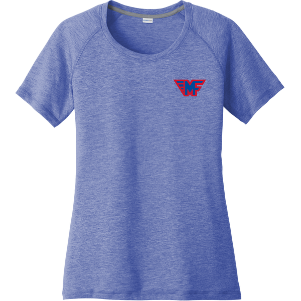 Mid-Fairfield Ladies PosiCharge Tri-Blend Wicking Scoop Neck Raglan Tee